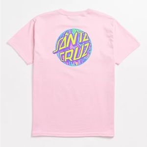 Santa Cruz Kids Spill Dot Pink T-Shirt Size S